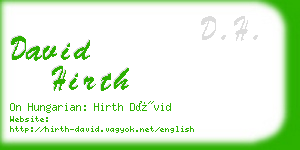 david hirth business card